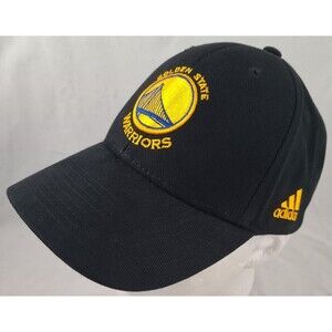 Black Adidas San Francisco Golden State Warriors NBA Strapback Hat/Cap-NEW!